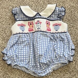 Shrimp and Grits kids smocked bubble